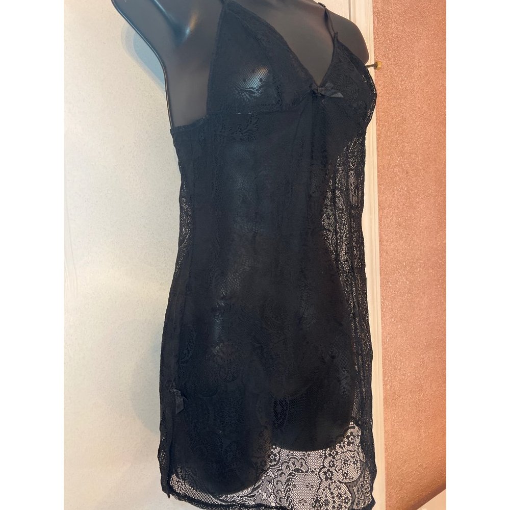 Victoria Secret M Black Lace Babydoll - Picture 2 of 8
